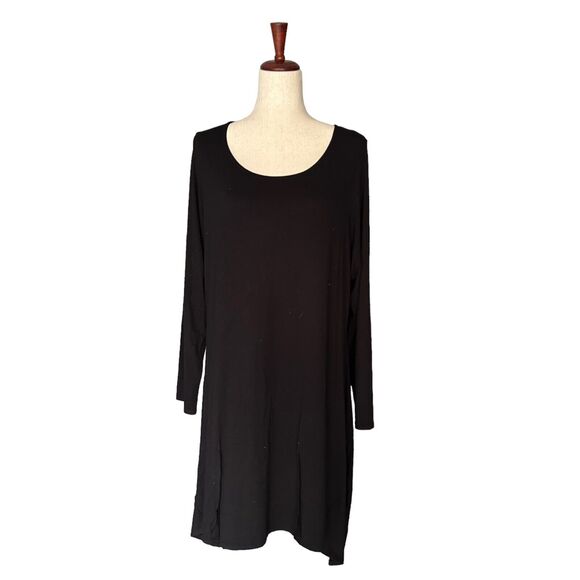 Avivit Yizhar Tunic Top Size 3 Women's Black Lagenlook Shirt Made in Israel (10 - Picture 1 of 8